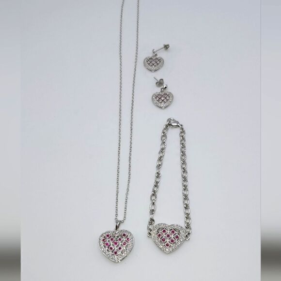 Danbury Mint Daughter matching jewelry set. 4 pieces. Inscribed, rubies - Picture 6 of 10